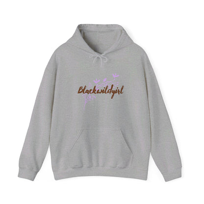 Black Wild Girl Floral - Unisex Heavy Blend™ Hooded Sweatshirt